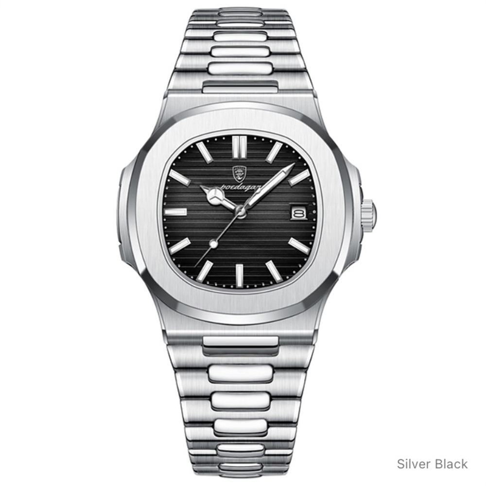 Silver Black Luxury Watch